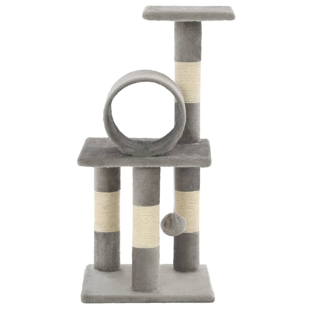 vidaXL Cat Scratching Post with Sisal Scratchers 65 cm Grey