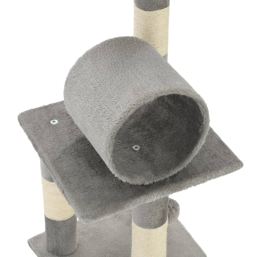 vidaXL Cat Scratching Post with Sisal Scratchers 65 cm Grey