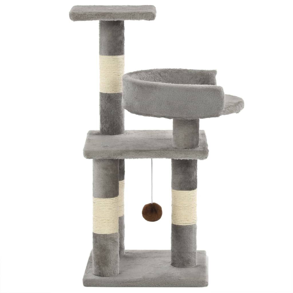 vidaXL Cat Scratching Post with Sisal Scratchers 65 cm Grey