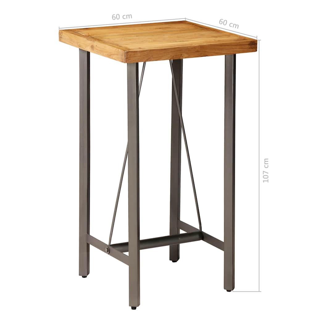 vidaXL Bartafel 60x60x107 cm massief gerecycled teakhout