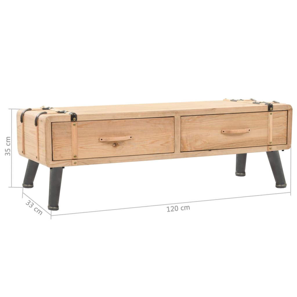 vidaXL TV cabinet 120x33x35 cm solid spruce wood