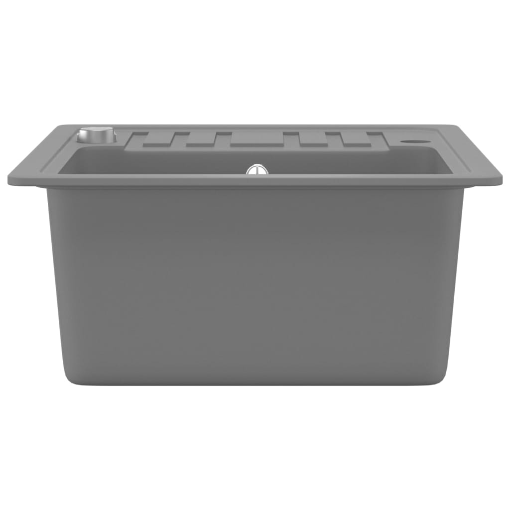 vidaXL Sink single bowl granite black