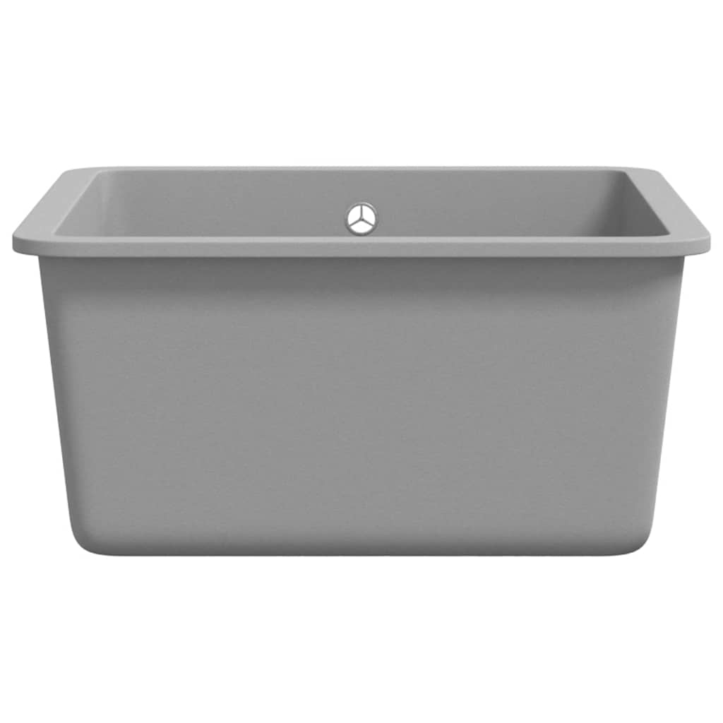 vidaXL Sink single bowl granite black
