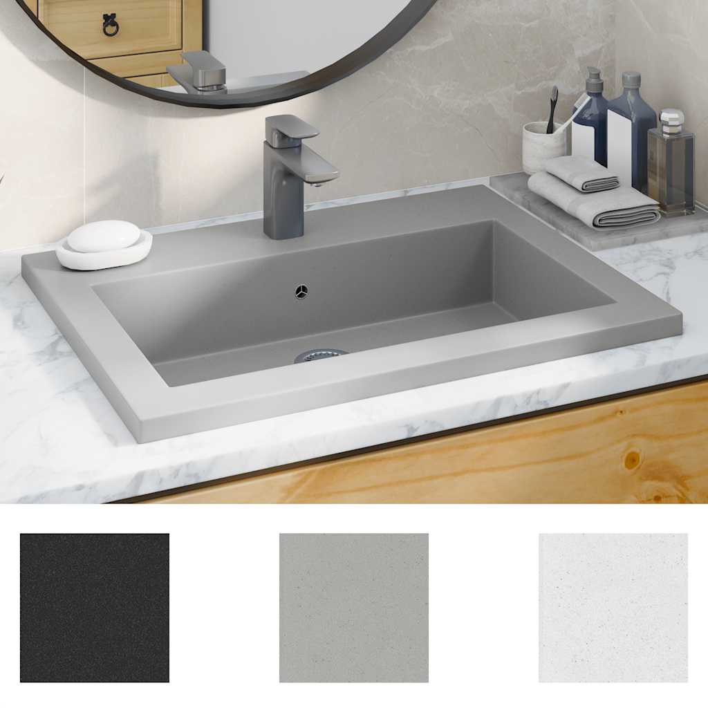 vidaXL Sink 600x450x120 mm granite black