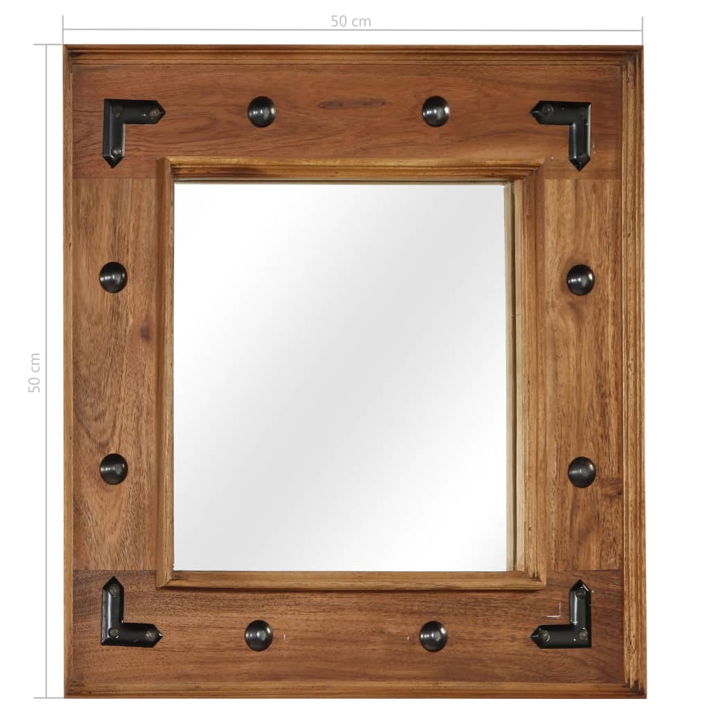vidaXL Mirror 50x50 cm solid acacia wood