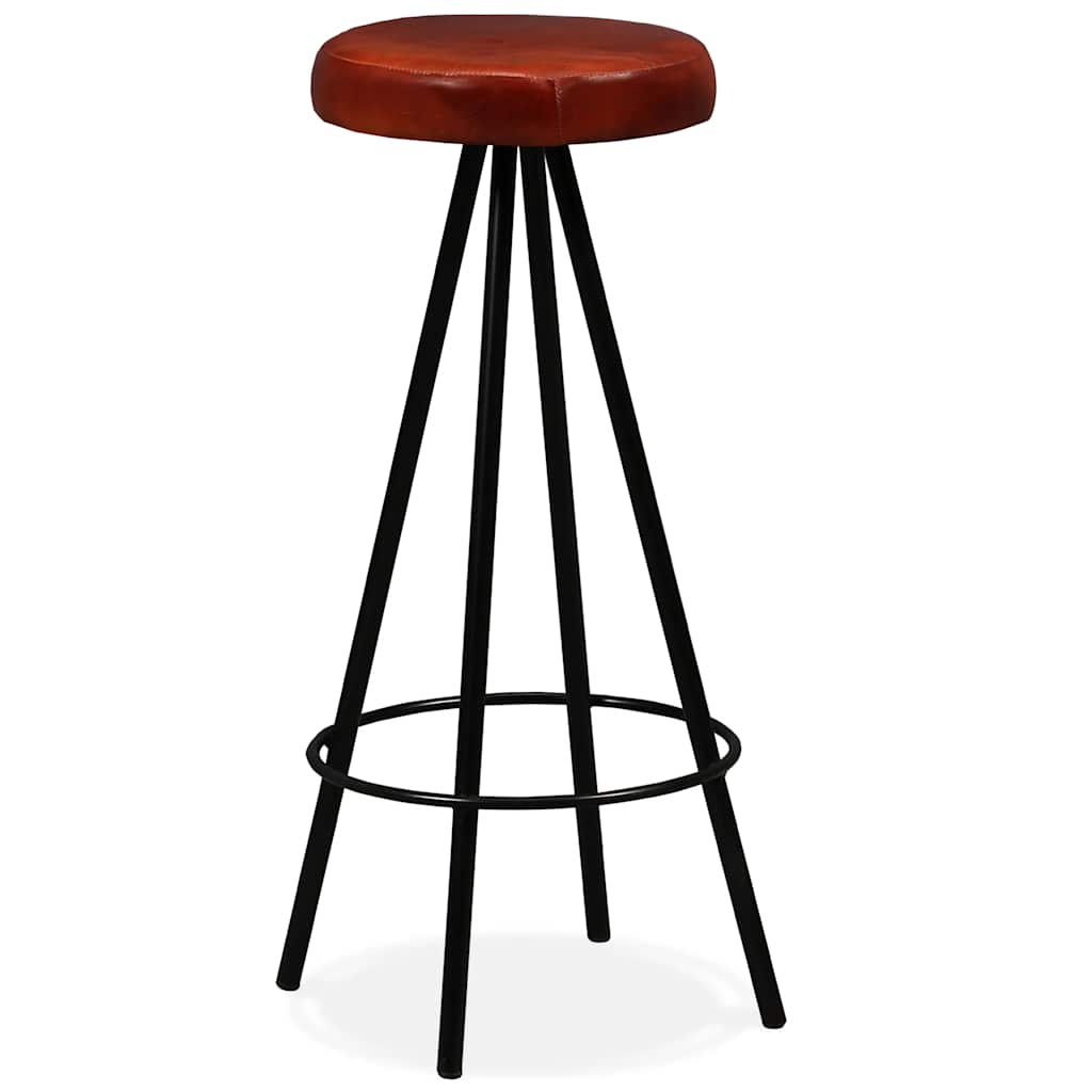 vidaXL Barset massief gerecycled hout en echt leer 3-delig