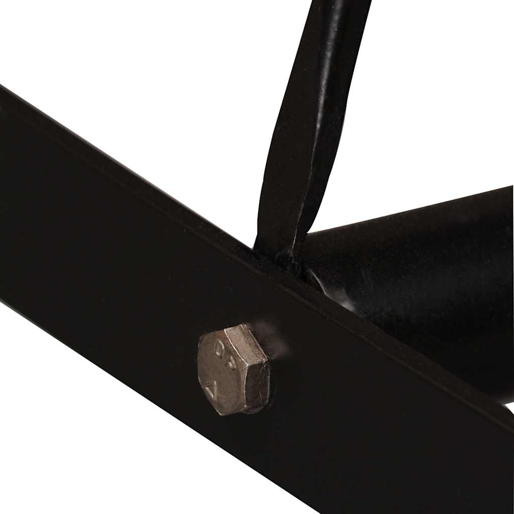 vidaXL Barset massief gerecycled hout en echt leer 3-delig