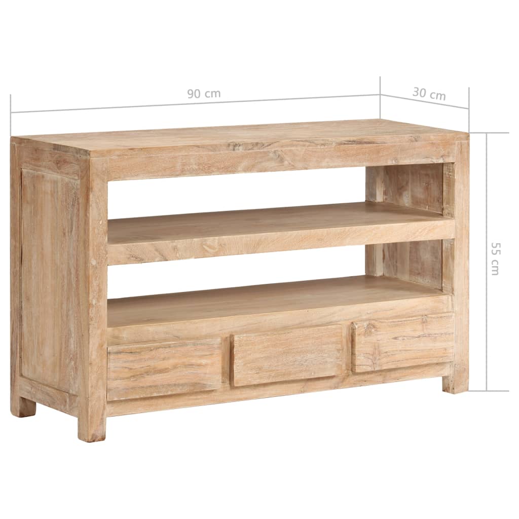 vidaXL TV Cabinet 90x30x55 cm Solid Acacia Wood Light Brown