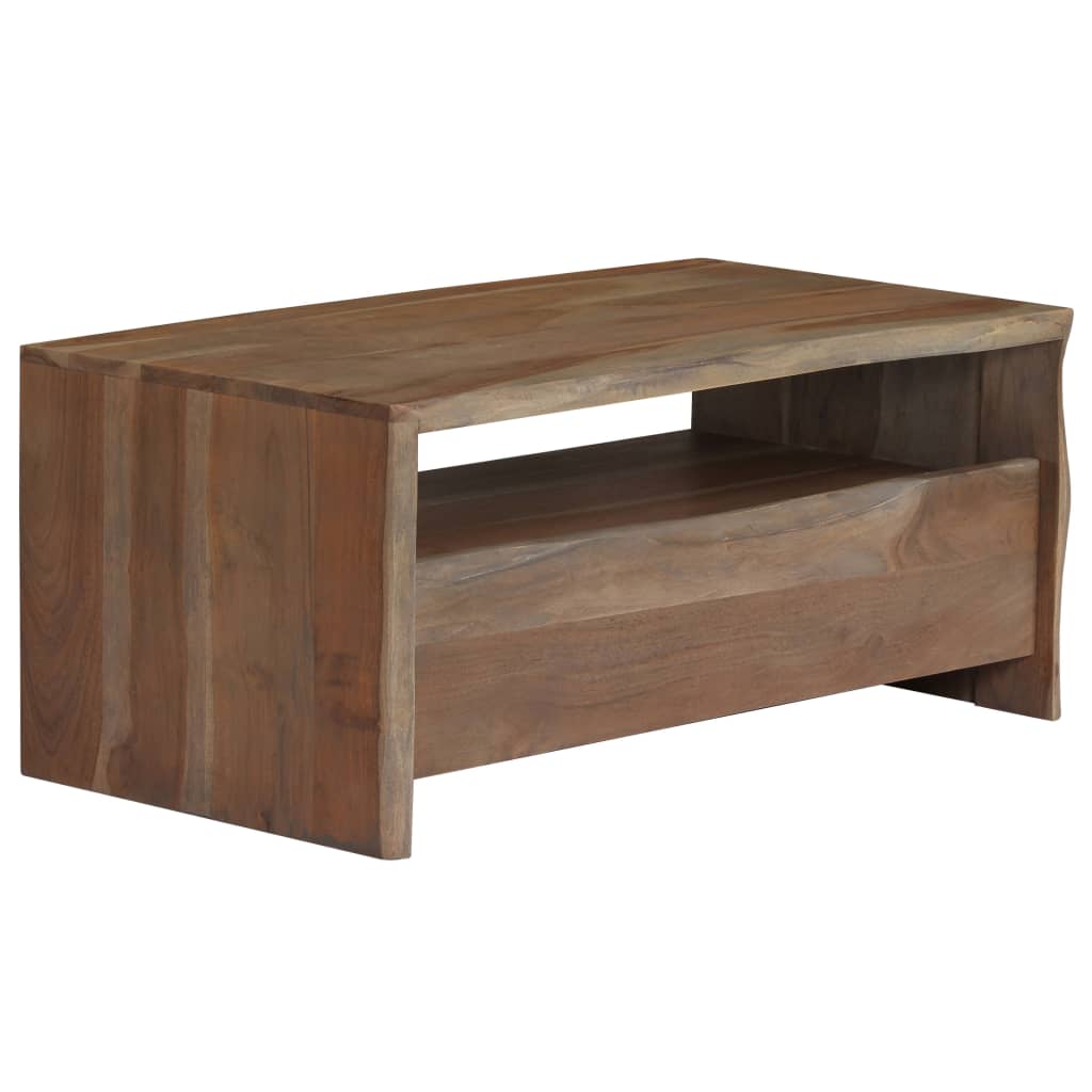 vidaXL Table de salon avec panneau naturel 90x50x40 cm gris acacia