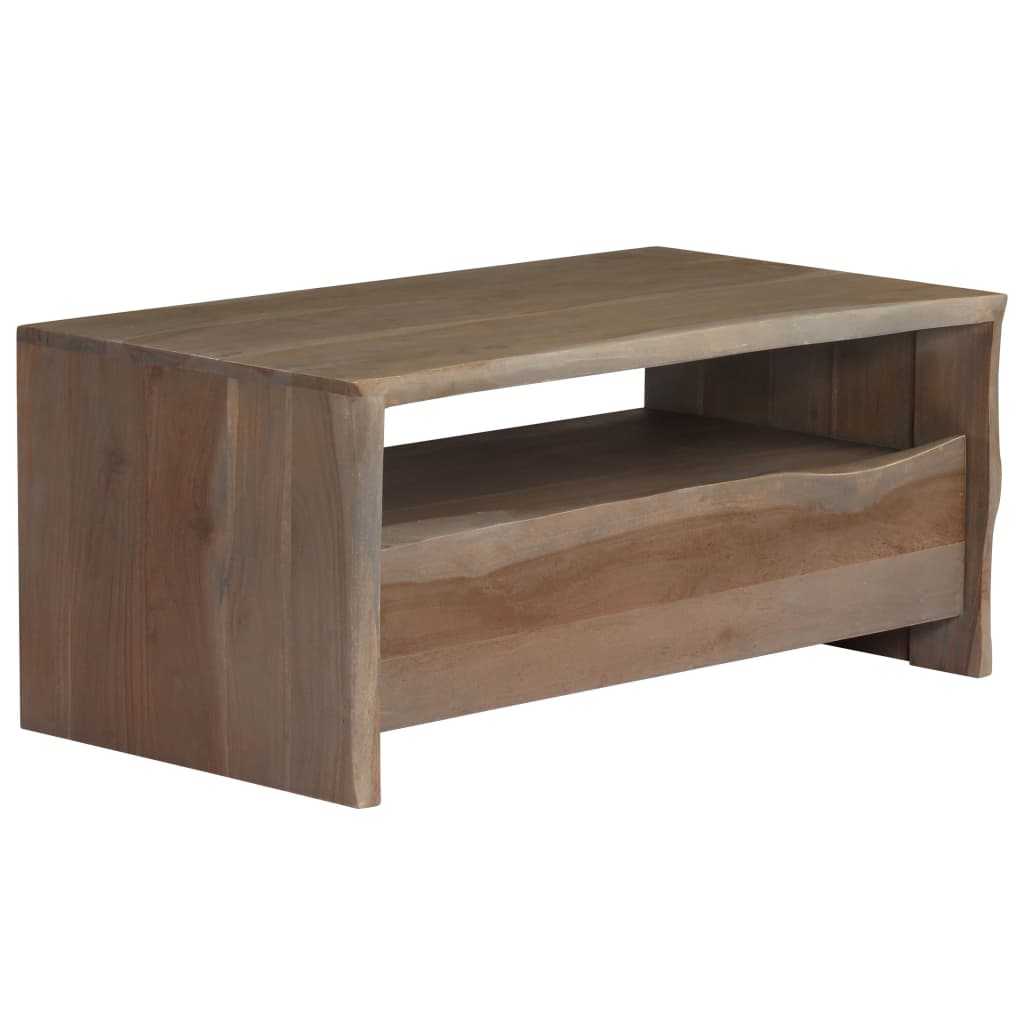 vidaXL Table de salon avec panneau naturel 90x50x40 cm gris acacia