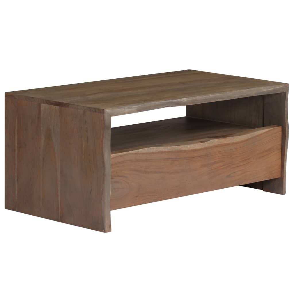 vidaXL Table de salon avec panneau naturel 90x50x40 cm gris acacia