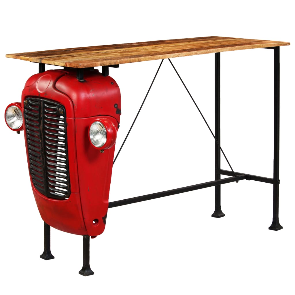 vidaXL Tractor Bar Table 60x150x107 cm Solid Mango Wood Red