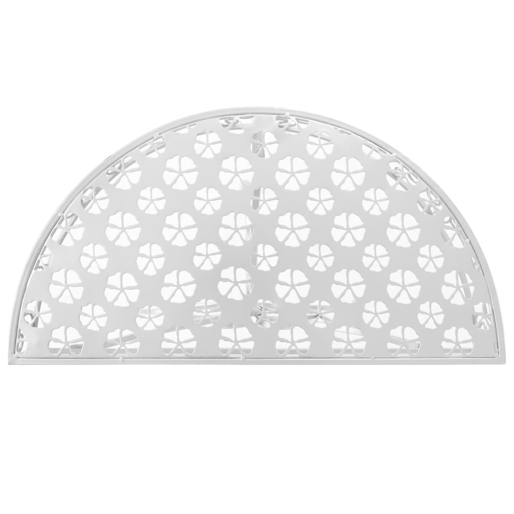 vidaXL Bijzettafel style vintage demi-rond 72x36x74 cm métal argent