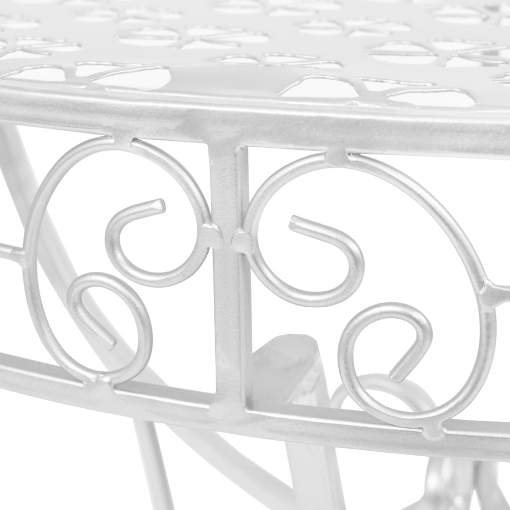 vidaXL Bijzettafel style vintage demi-rond 72x36x74 cm métal argent