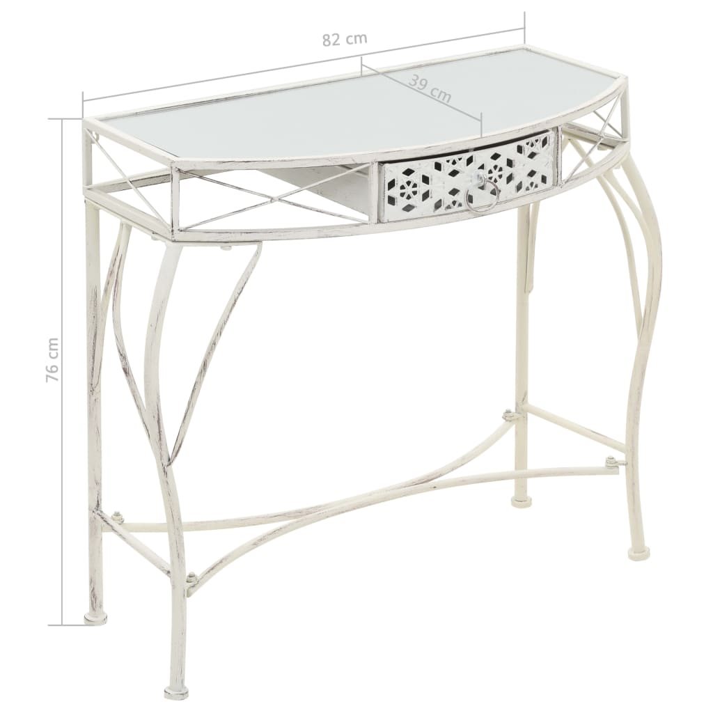 vidaXL Bijzettafel Franse stijl 82x39x76 cm metaal wit