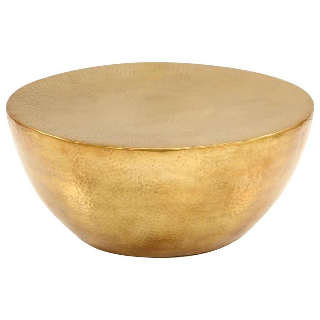 vidaXL Coffee table 70x30 cm hammered aluminium brass-coloured