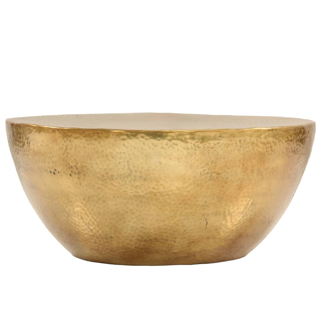 vidaXL Coffee table 70x30 cm hammered aluminium brass-coloured