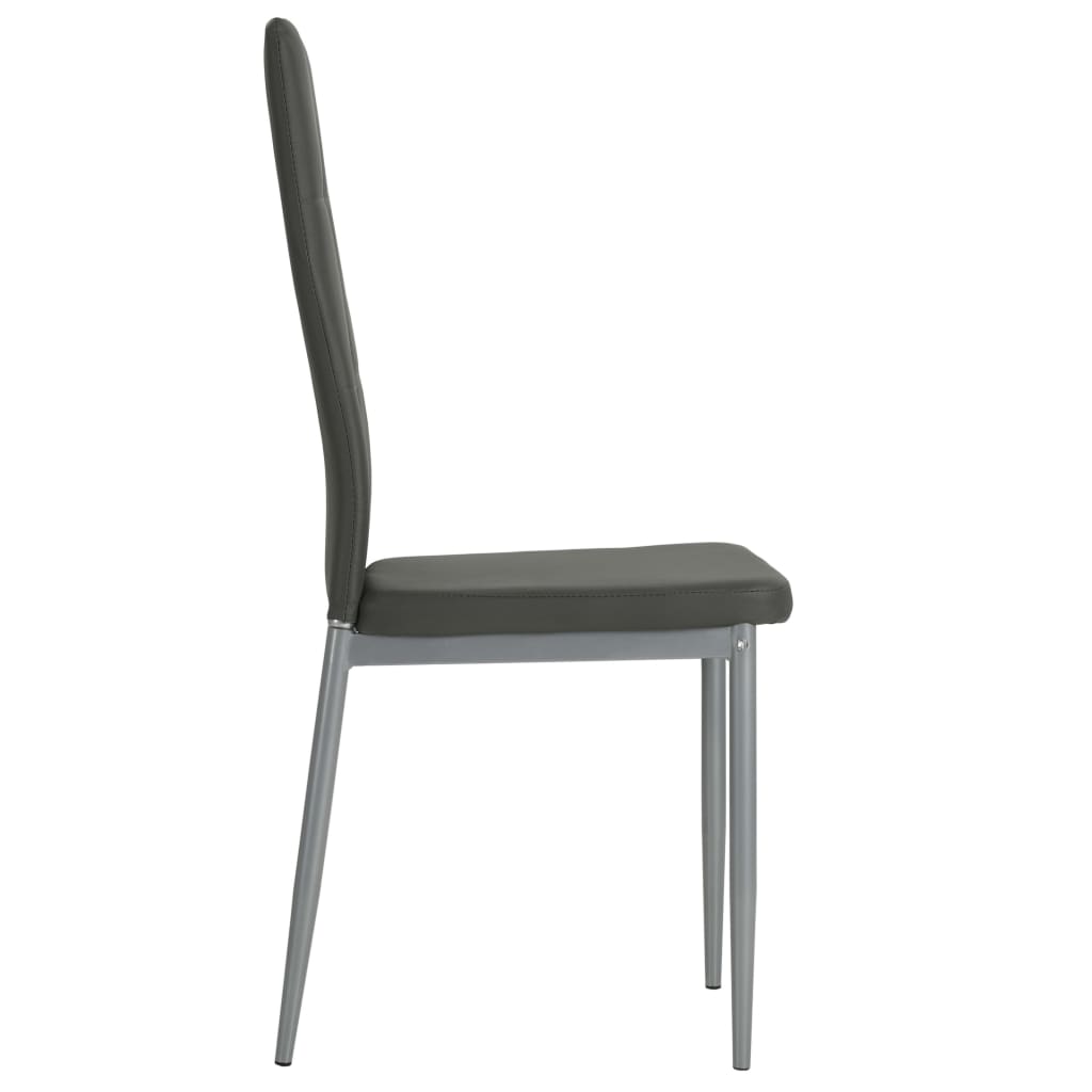 vidaXL Chaises de salle à manger 2 pcs similicuir gris