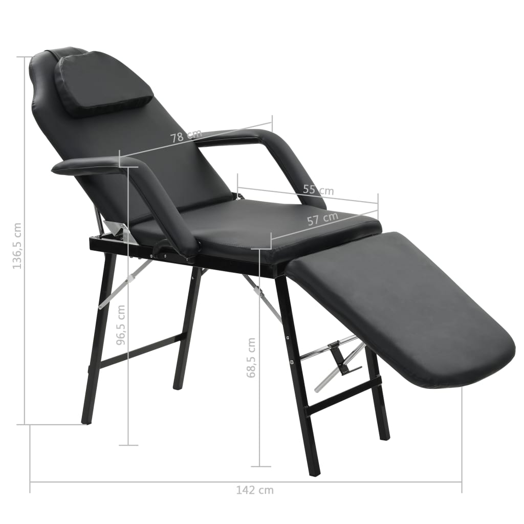 vidaXL Behandelingsstoel voor gezicht 185x78x76 cm kunstleer wit