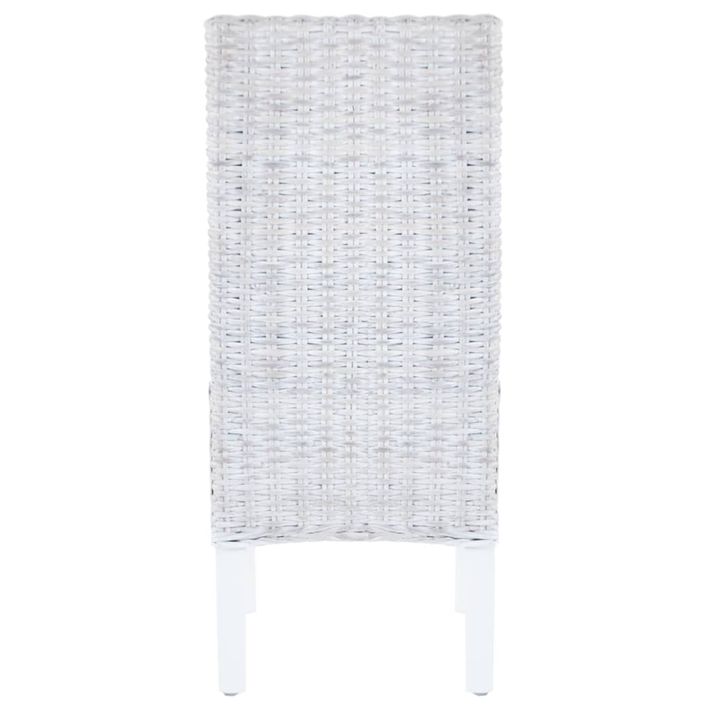 vidaXL Eetkamerstoelen 2 st kubu rattan en mahoniehout lichtbruin