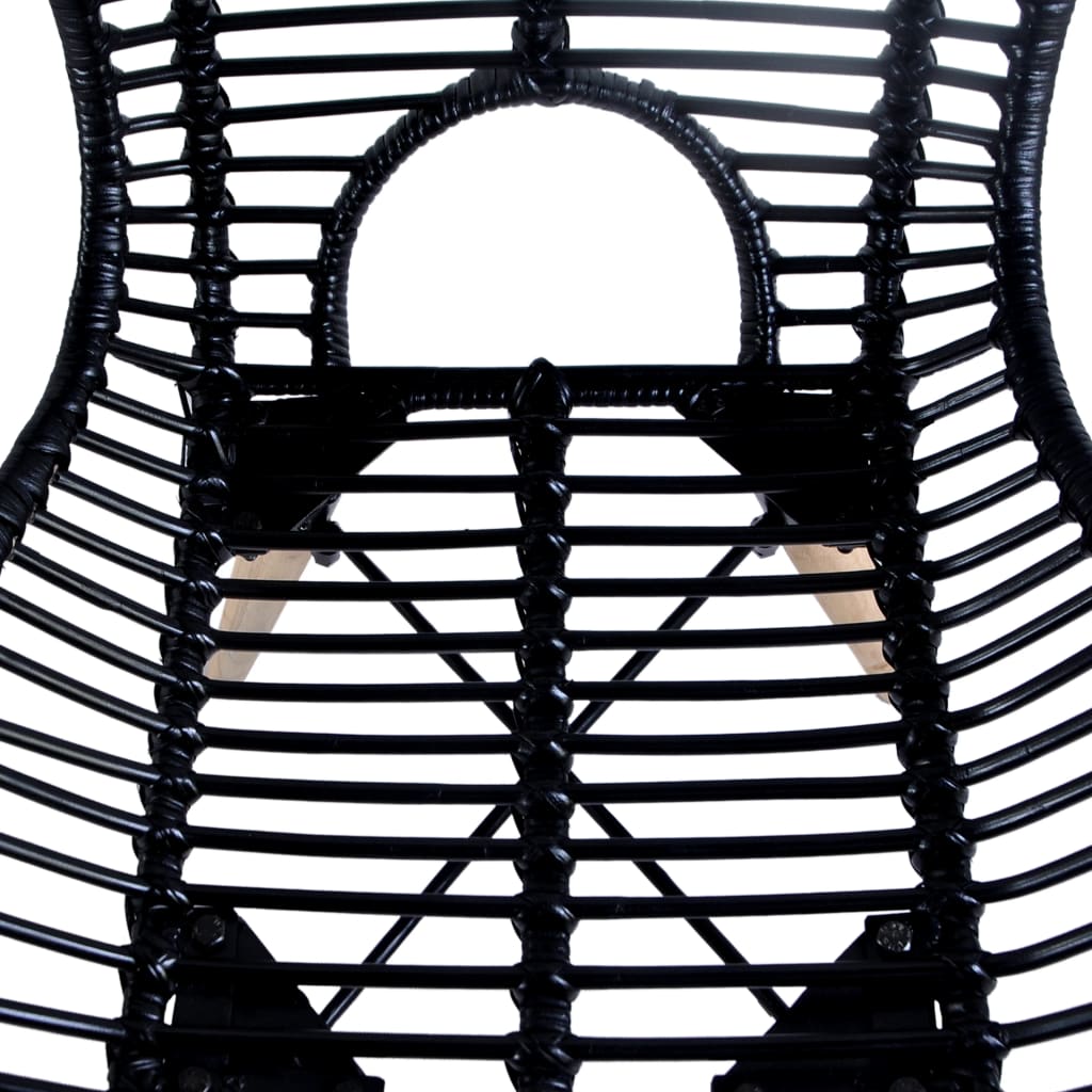 vidaXL Eetkamerstoelen 2 st natuurlijk rattan zwart