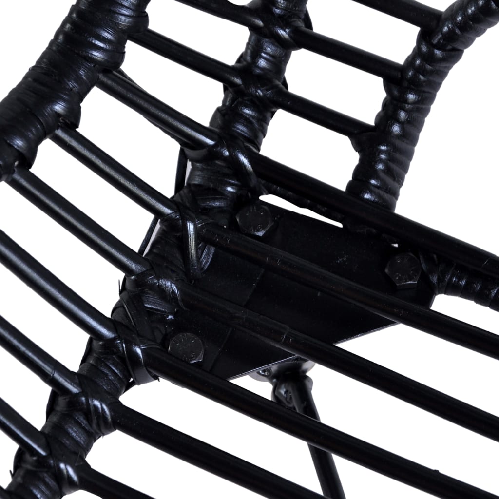 vidaXL Eetkamerstoelen 2 st natuurlijk rattan zwart