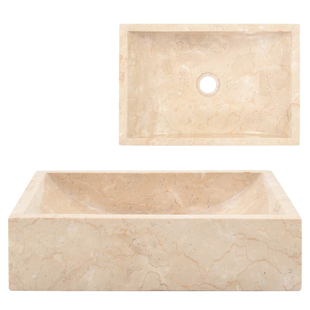 vidaXL Sink 45x30x12 cm Marble High-Gloss Black