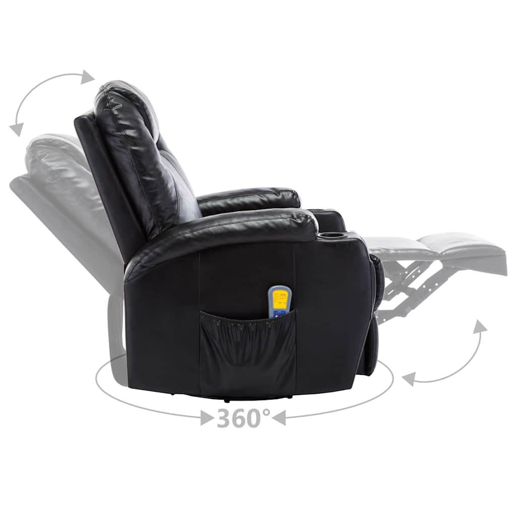 vidaXL Rocking Massage Chair Artificial Leather Black