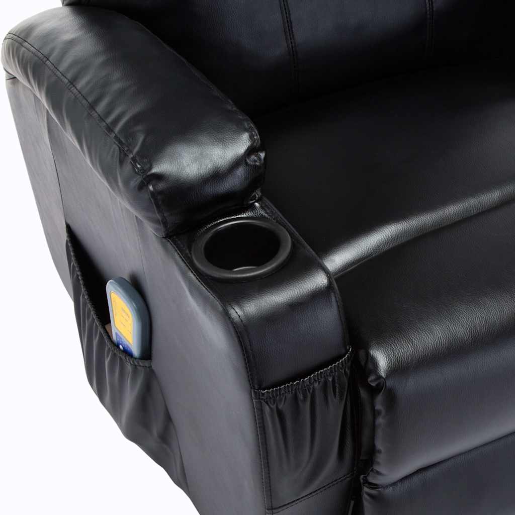vidaXL Rocking Massage Chair Artificial Leather Black