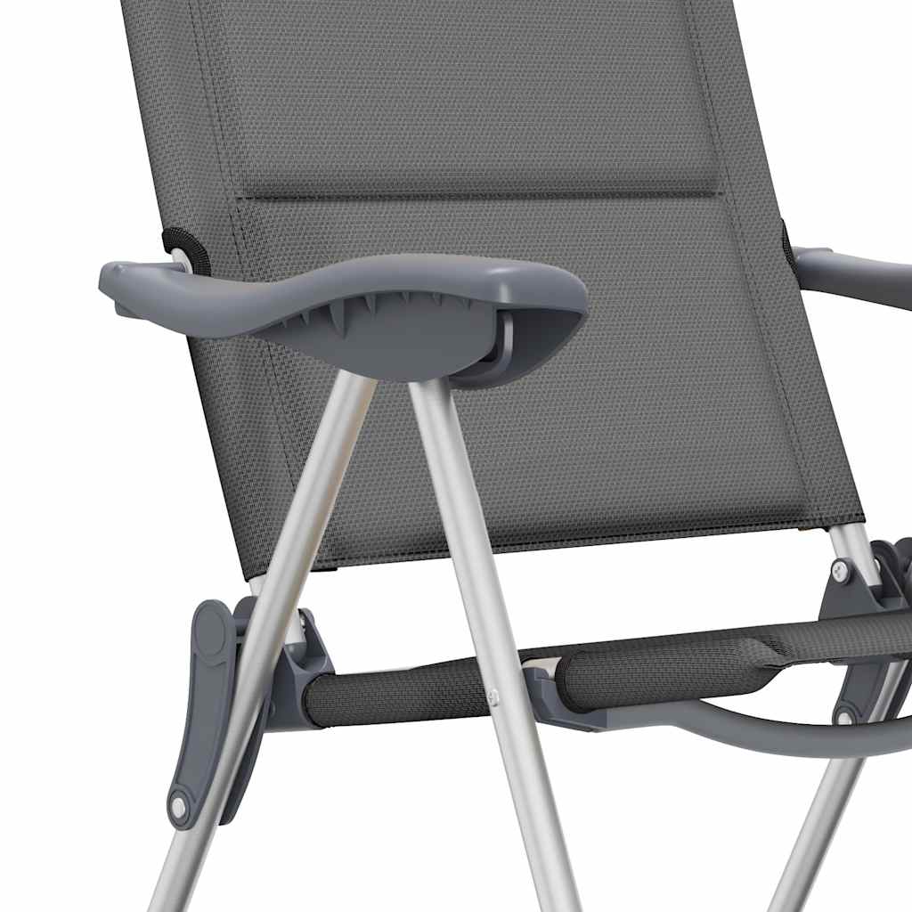 vidaXL Camping Chairs 58x69x111 cm Aluminium Grey 2 pcs