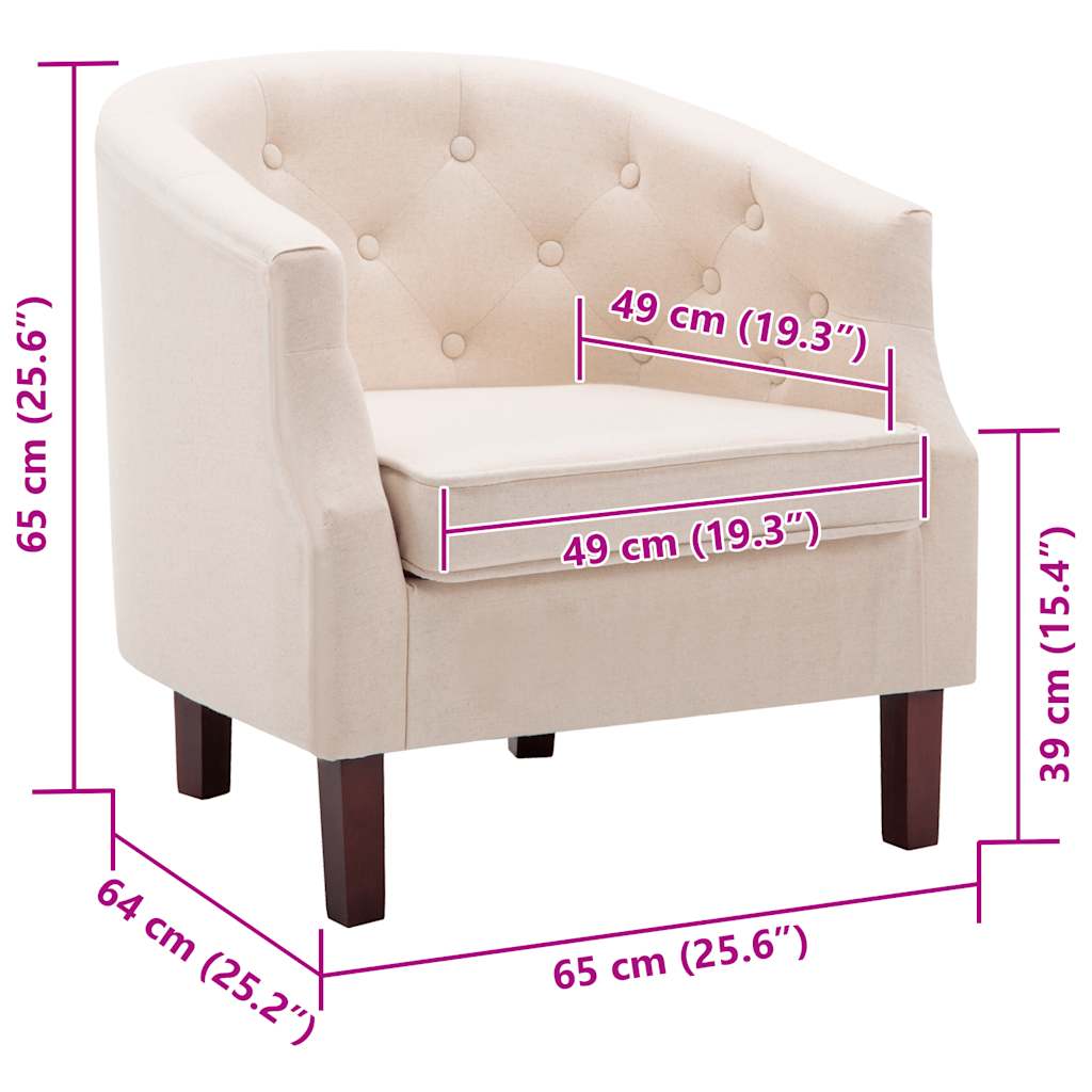 vidaXL Fauteuil stof beige