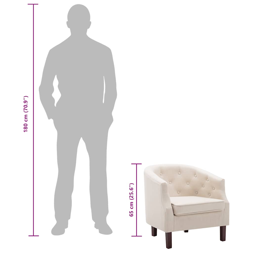 vidaXL Fauteuil stof beige