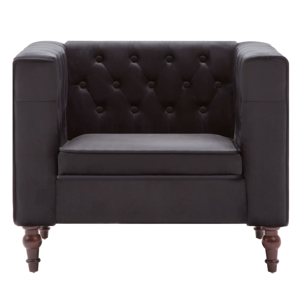 vidaXL Fauteuil fluweel zwart