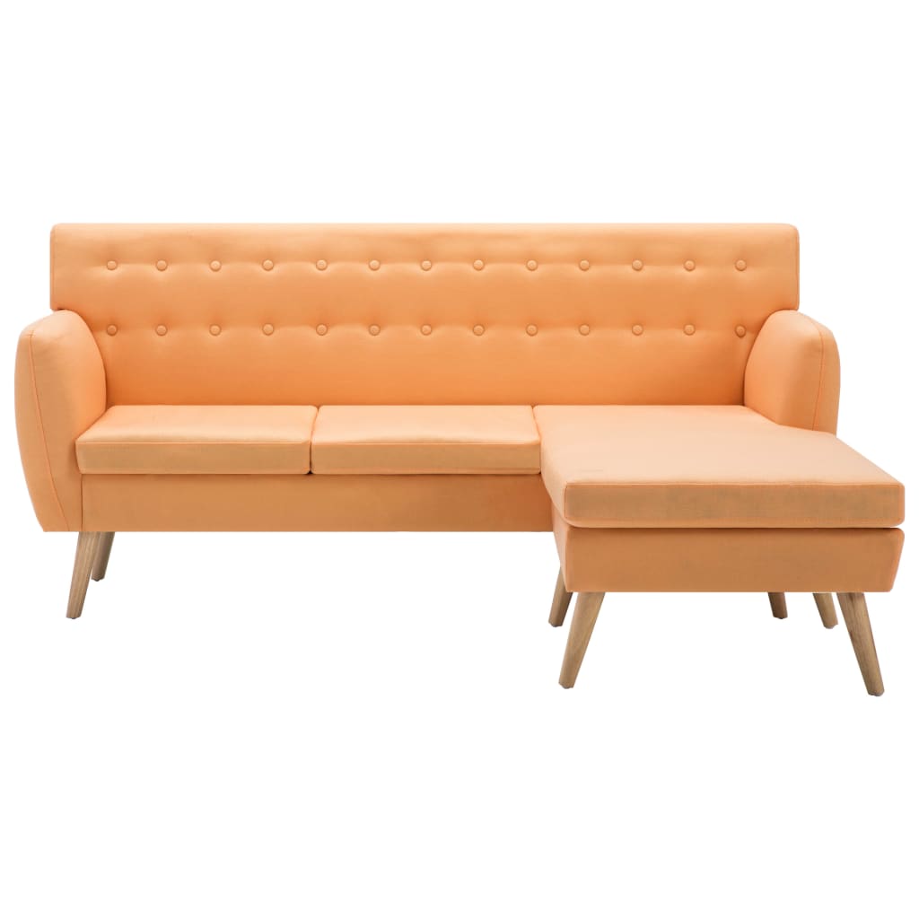 vidaXL Banque L-vormig 171,5x138x81,5 cm tissu orange