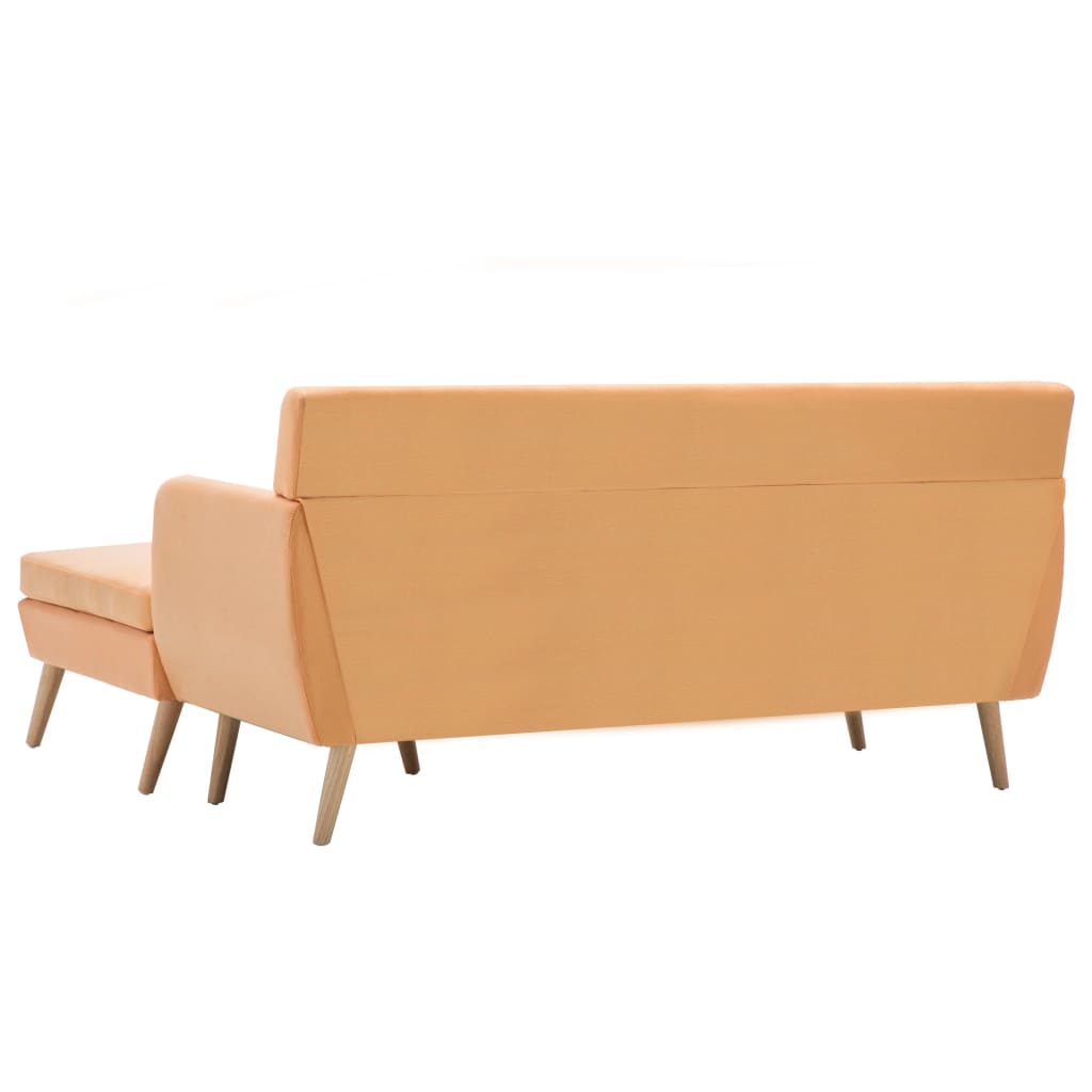 vidaXL Banque L-vormig 171,5x138x81,5 cm tissu orange