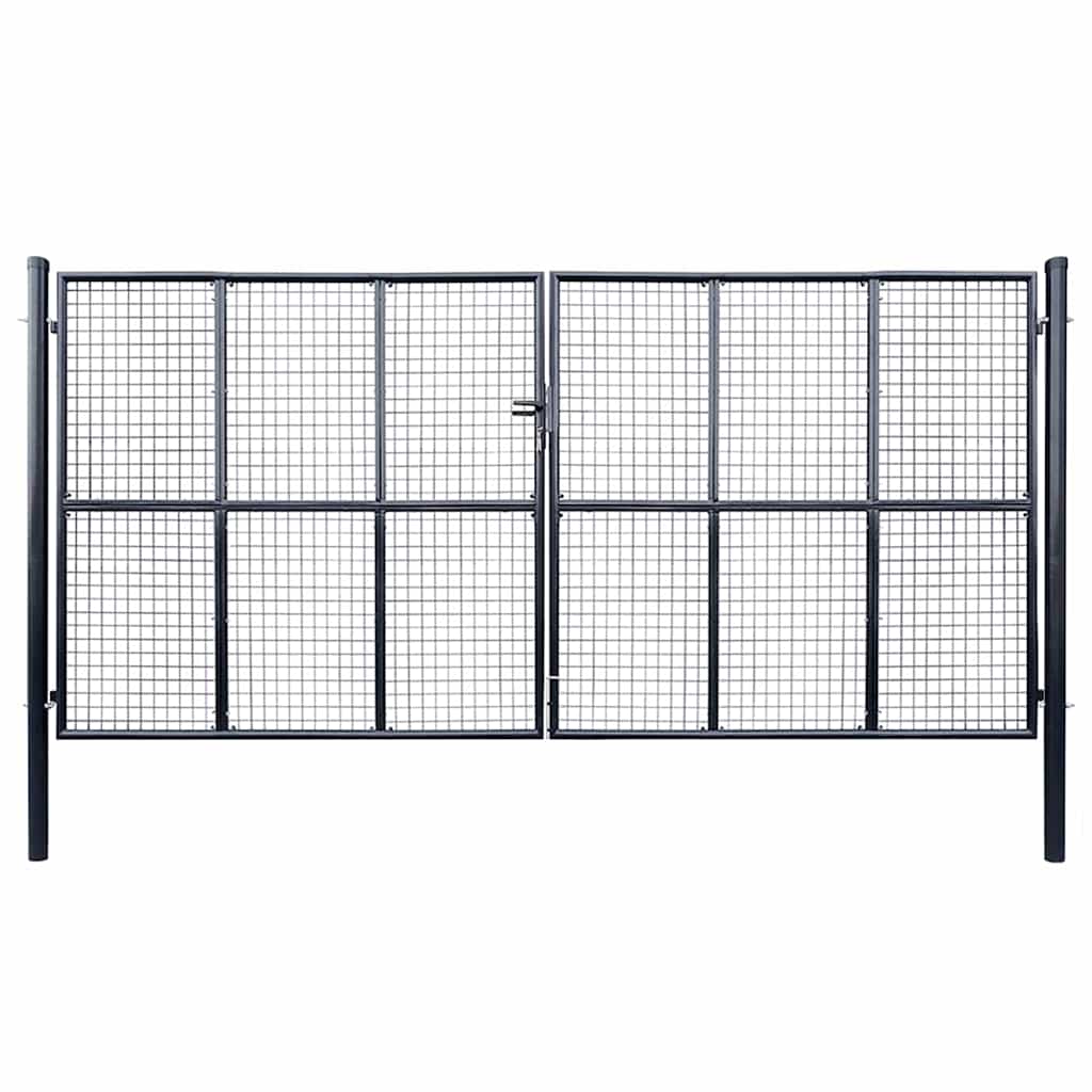 vidaXL Garden Fence Mesh Galvanized Steel 400x150 cm Gray