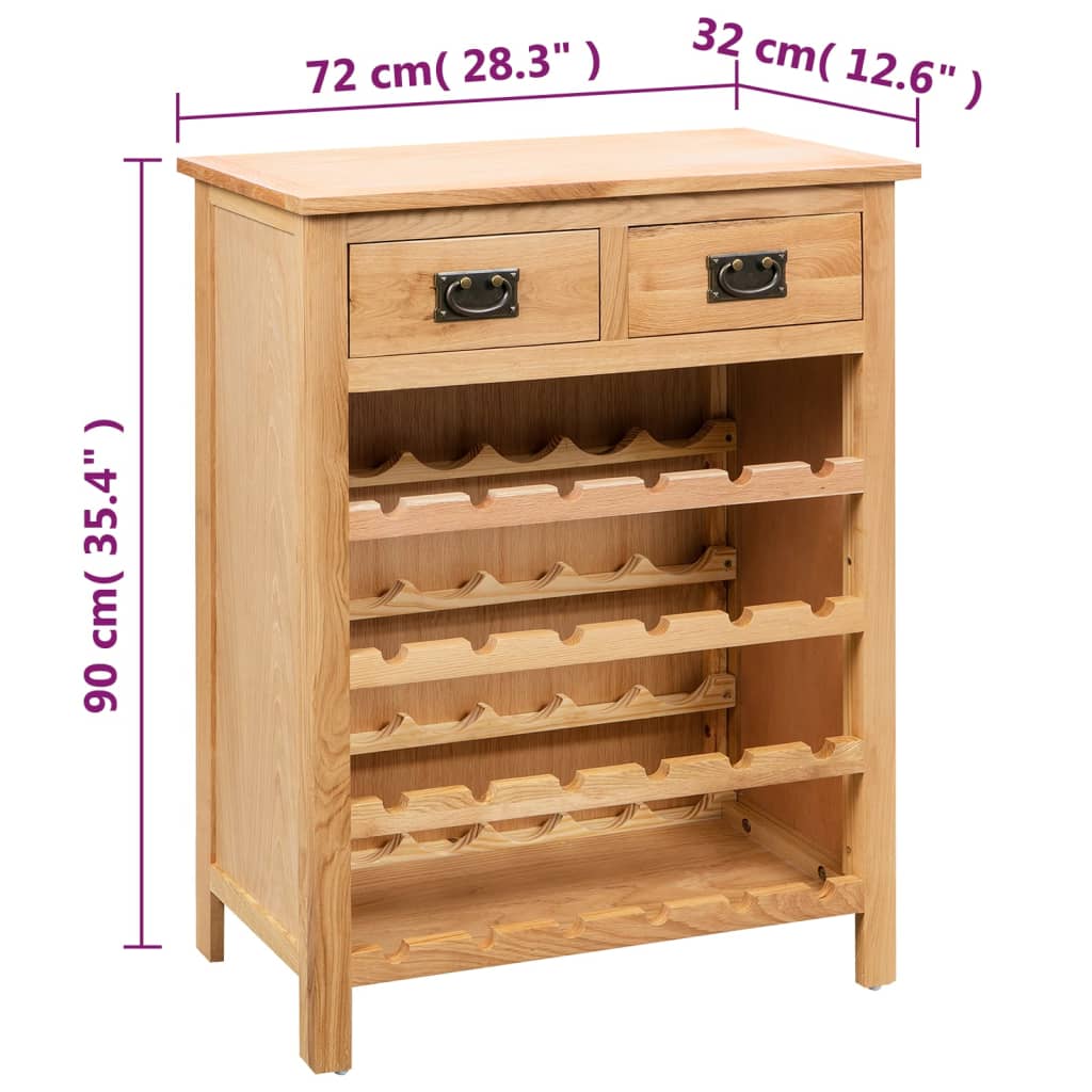 vidaXL Armoire à vin 72x32x90 cm massif eikenhout