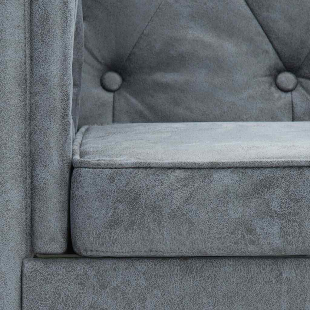 vidaXL Fauteuil stof grijs