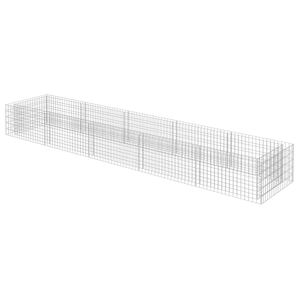vidaXL Raised Gabion Planter 450x90x100 cm Galvanized Steel