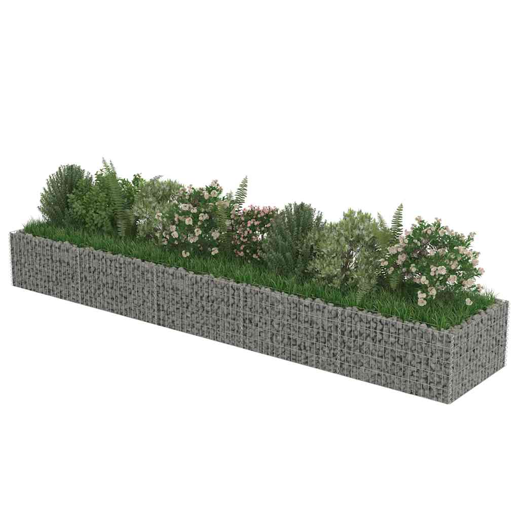 vidaXL Raised Gabion Planter 450x90x100 cm Galvanized Steel