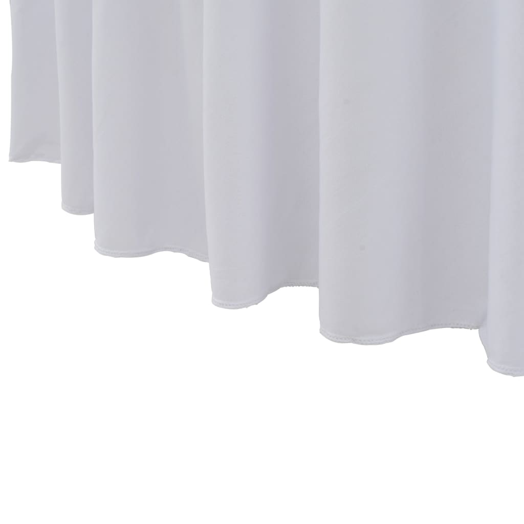 vidaXL 2 st Tafelhoezen stretch met rok 120x74 cm wit