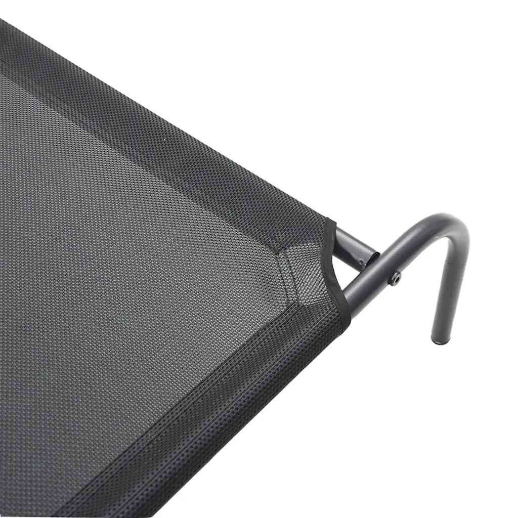 vidaXL Elevated Dog Bed S Textilene Black