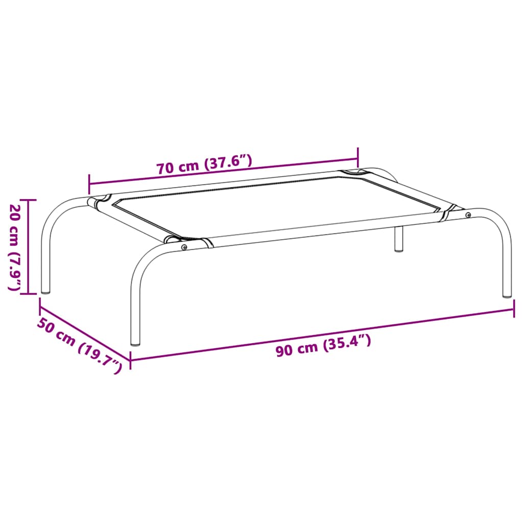 vidaXL Elevated Dog Bed S Textilene Black