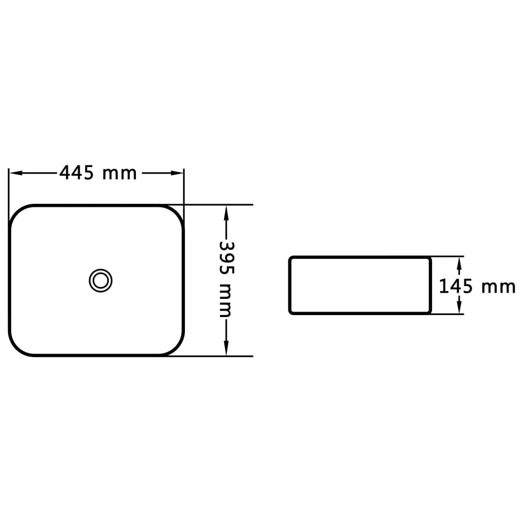 vidaXL Wash Basin 44.5x39.5x14.5 cm ceramic white