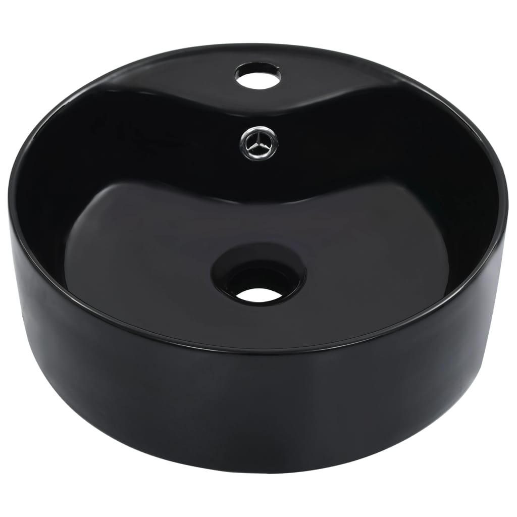 vidaXL Wash Basin with Overflow 36x13 cm Ceramic White