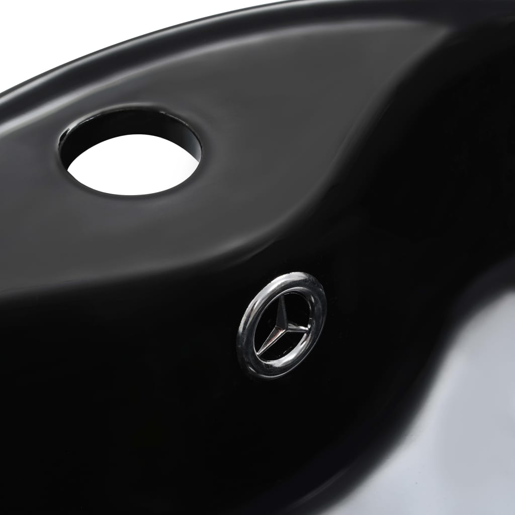 vidaXL Wash Basin with Overflow 36x13 cm Ceramic White
