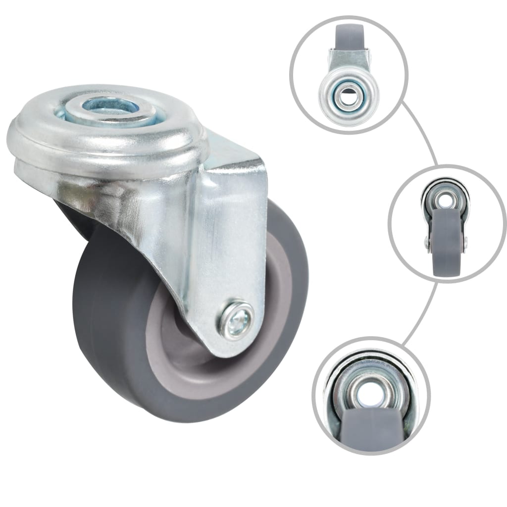 vidaXL Roulettes pivotantes avec platine à trous 4 pcs 50 mm