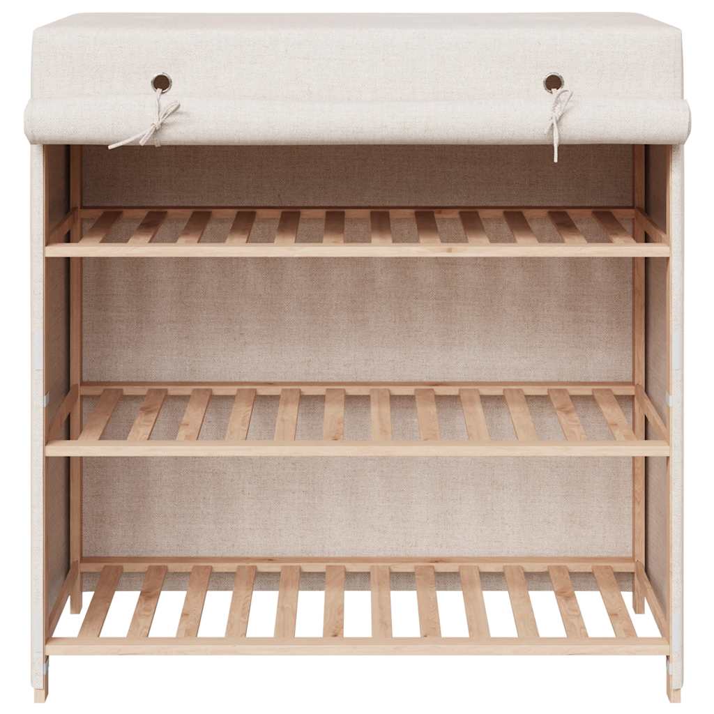 vidaXL Schoenenkast met hoes 79x40x80 cm stof wit