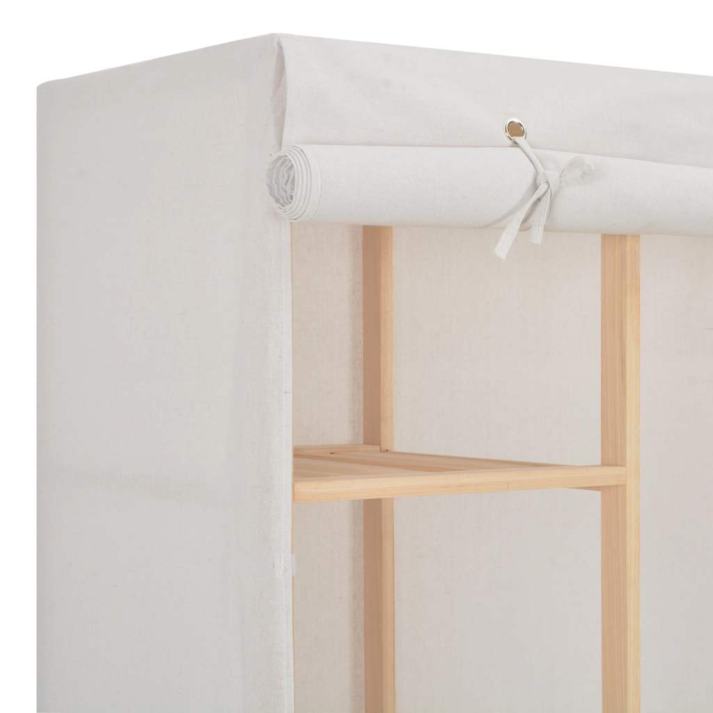 vidaXL Kledingkast 135x40x170 cm stof wit