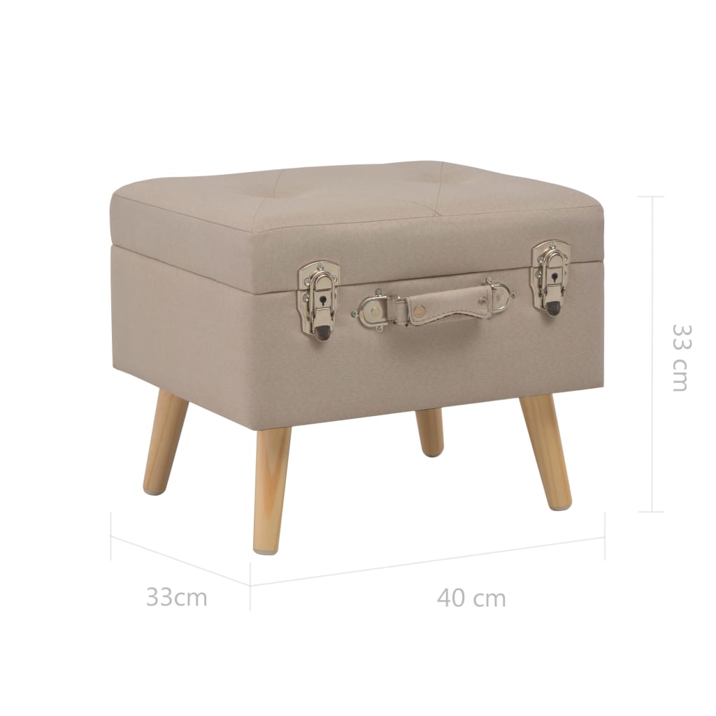 vidaXL Storage Stool 40 cm fabric beige